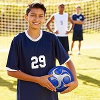 Vista 7 de Wettarn 24 pelotas de fútbol con bomba tamaño 4/5 desinfladas cosidas a máquina, pelotas de fútbol deportivas a granel para práctica en interiores