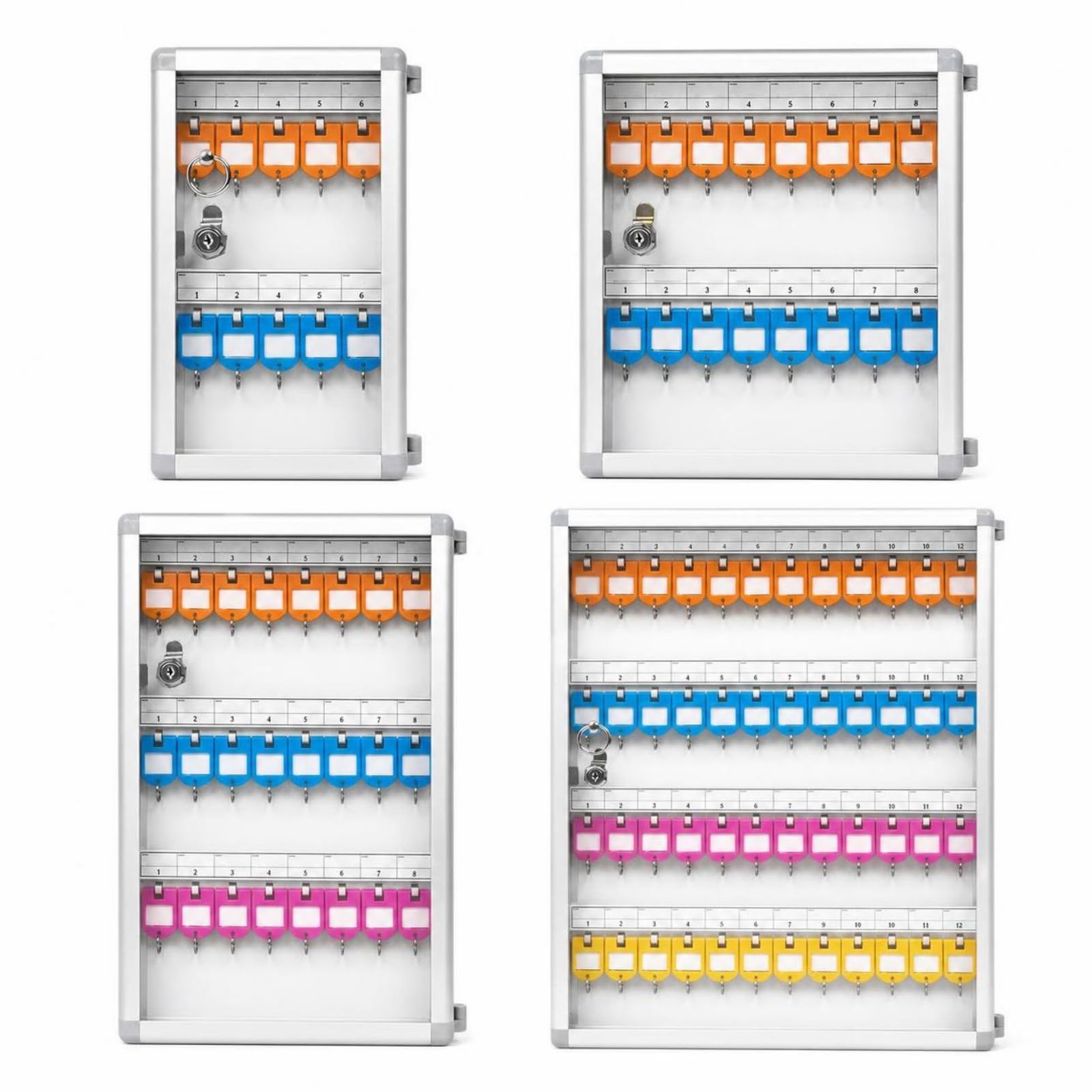 Armoire à Clés avec Panneaux Vitrées, 12 Clés
