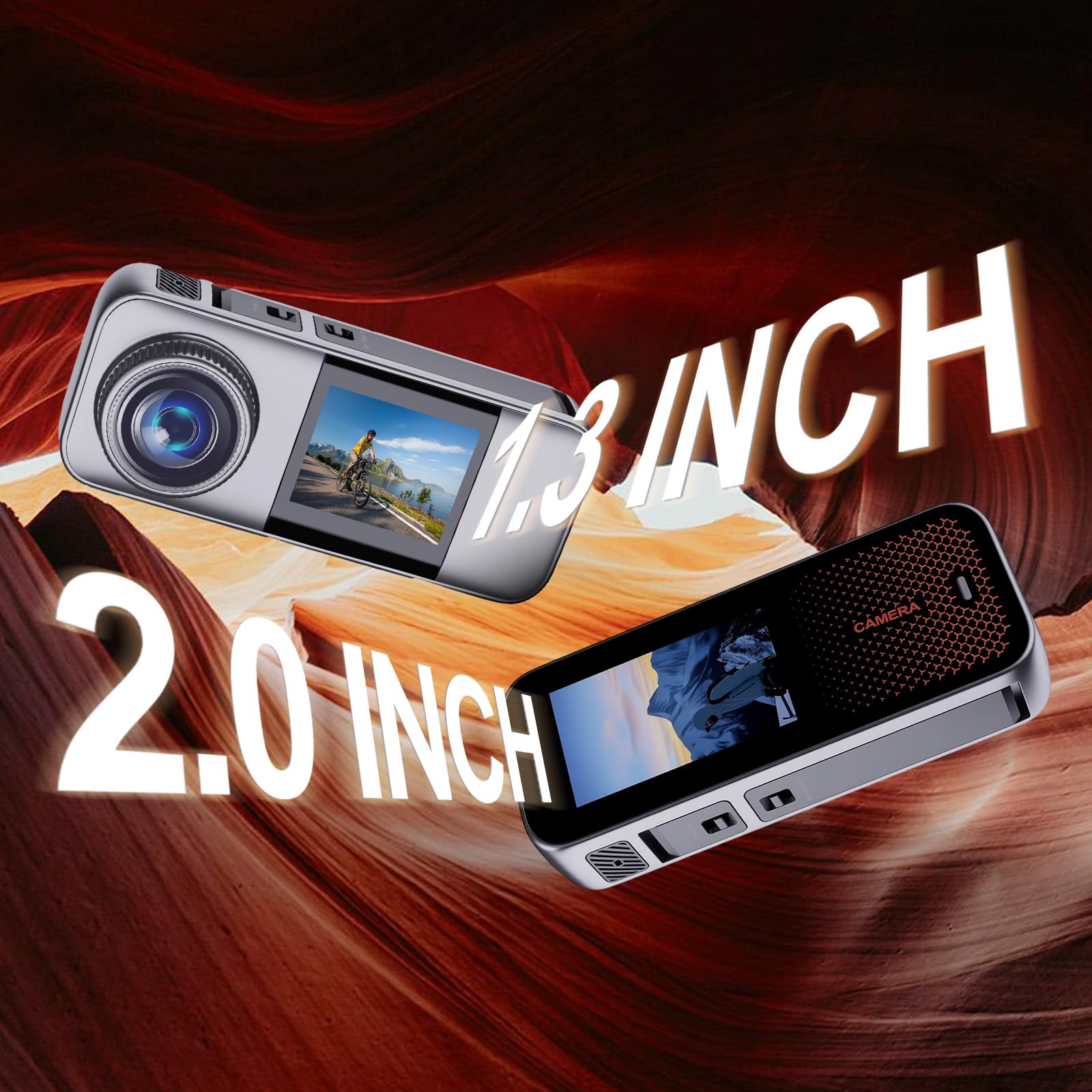 Caméra Sport HD 1080p avec Carte Mémoire 32GB, 2 Piles 1350mAh et Accessoires