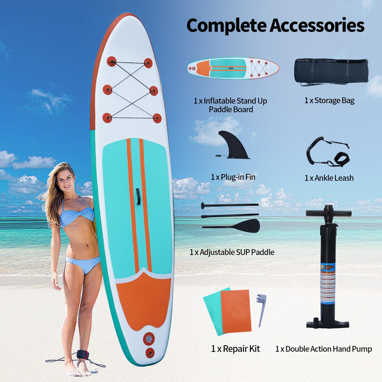 XHYCPY Tablas de Remo inflables de pie Anchas y estables con Accesorios de Tabla de Remo Sup de Primera Calidad para Todos los Niveles de Habilidad con Accesorios ISUP, Aletas, Remo Ajustable, Bomba,
