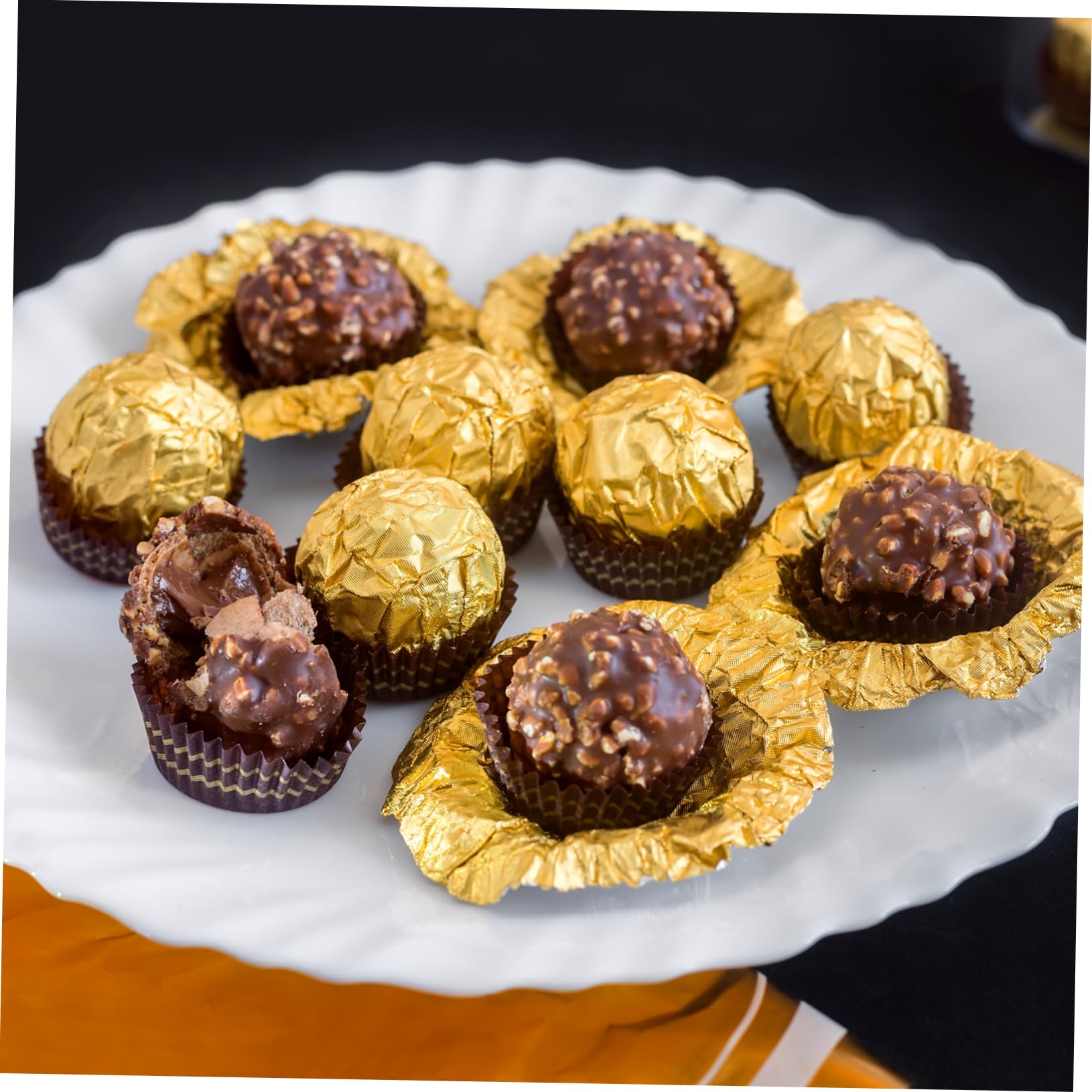Cabilock Envoltorios Uso Prolongado 200 de Papel de Aluminio Dorado Material Aluminio Ecológico para Envolver Chocolate y Caramelos Ideales para Fiestas de Cumpleaños