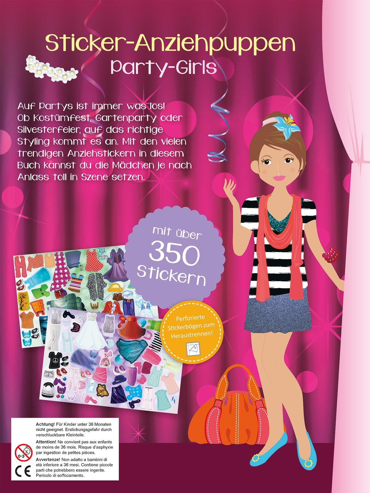 Sticker-Anziehpuppen - Party-Girls: Über 350 Sticker