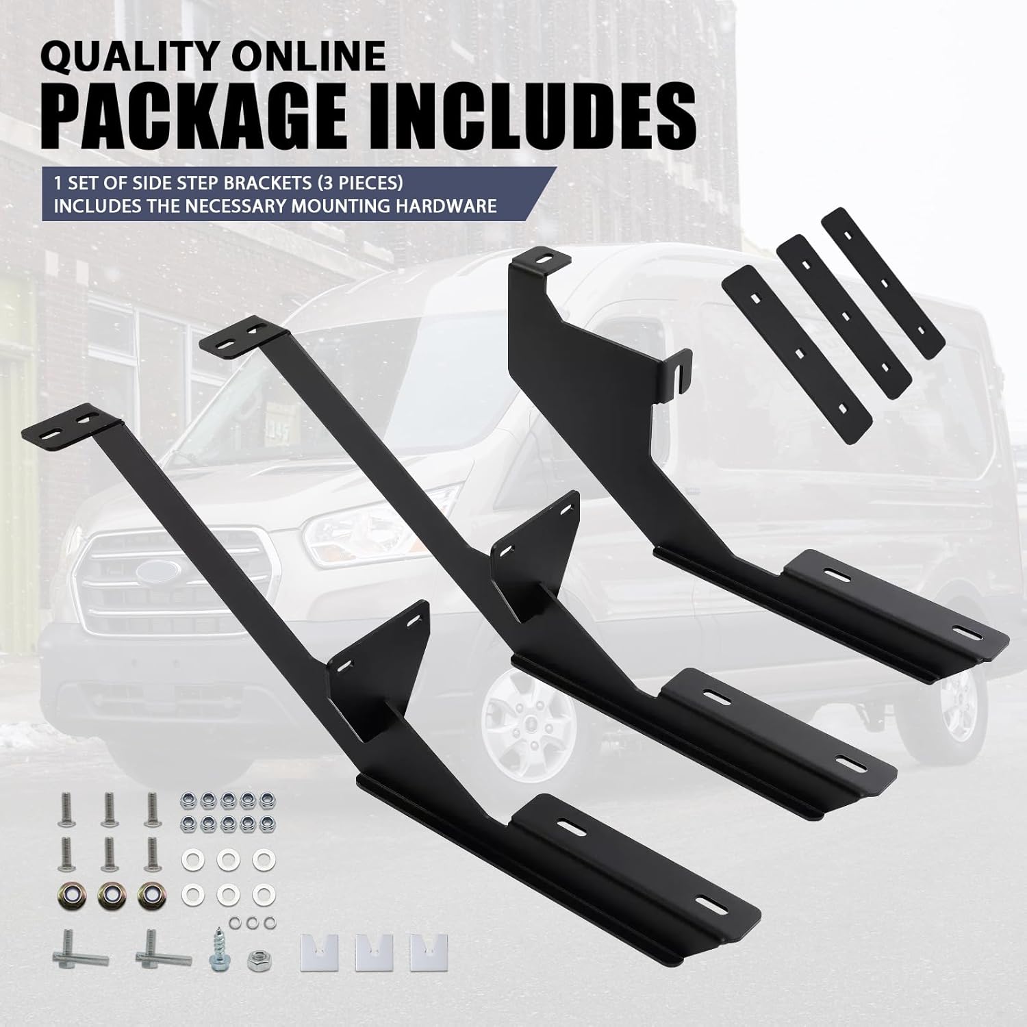 Side Step Running Board Mounting Bracket for 2015-2025 Ford Transit 150 250 350 Step Rail Board