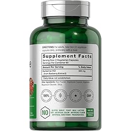 Horbaach Berberine HCL Supplement | 500mg | 120 Capsules | from Barberry Extract | Therapeutic Grade | Vegetarian, Non-GMO, Gluten Free