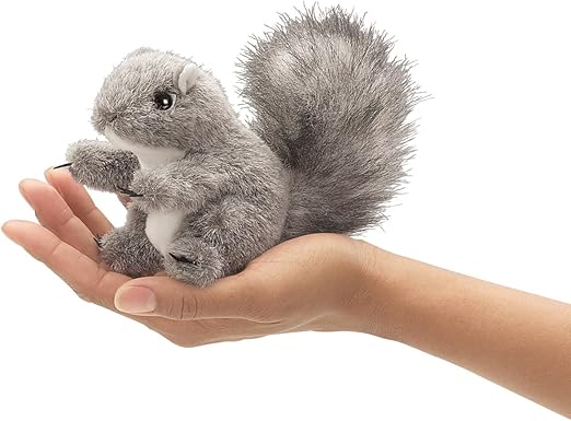 Folkmanis Mini Gray Squirrel Finger Puppet, 1 EA