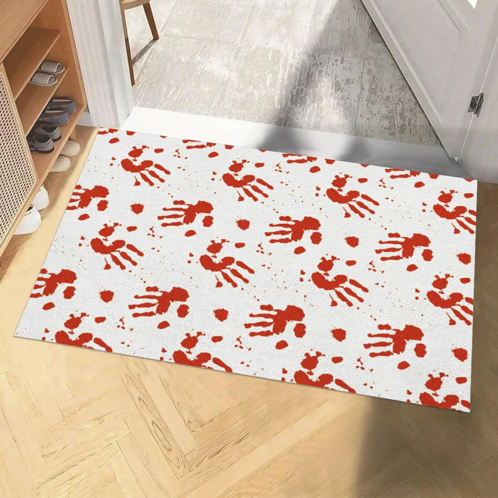 Tapis de bain empreinte de sang anti-glisse grand paillasson d'Halloween magique