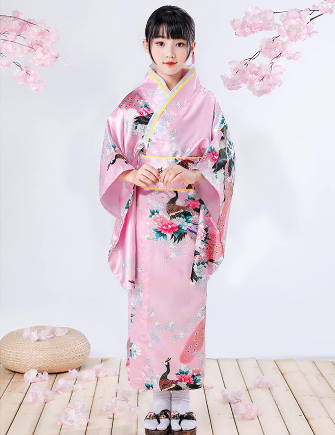 Japanese Kimono Dress for Girls Kids Anime Cosplay Halloween Costume Fancy Robe - Image 2