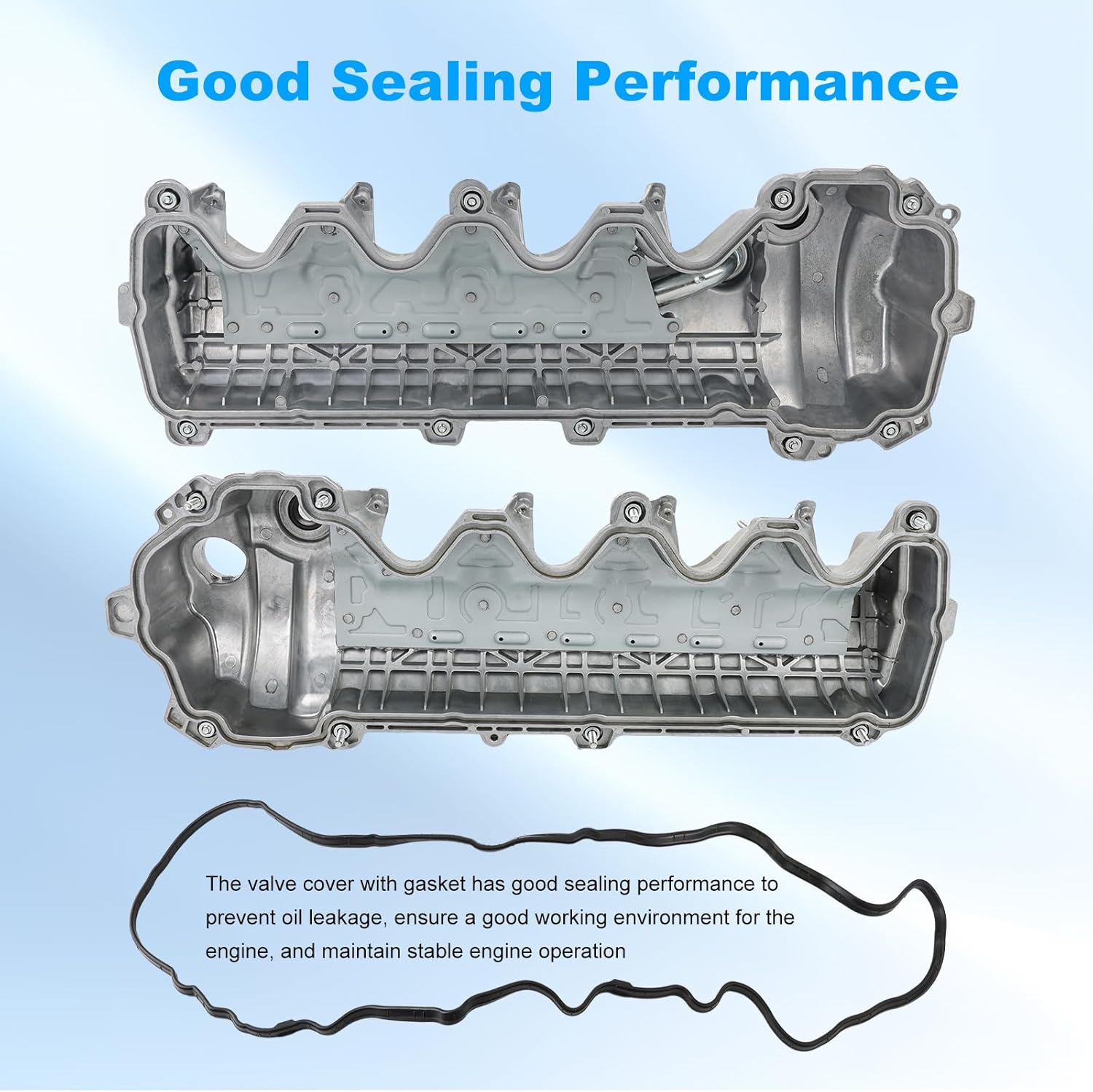 WATERWICH Engine Valve Cover Left & Right Compatible with Ford F-150 F-250 F-350 Super Duty Mustang Expedition Explorer Lincoln Navigator 2004-2014 4.6L 5.4L Replace 9L1Z-6582-C 264-909 264-908