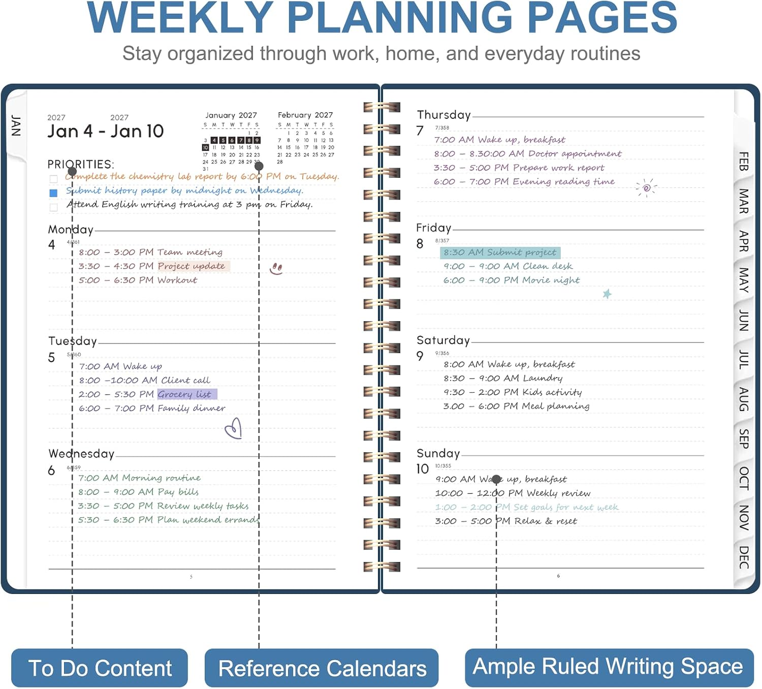 2027 Planner, Weekly and Monthly Calendar Planner Book, A5(6.3'' x 8.5'') image 2