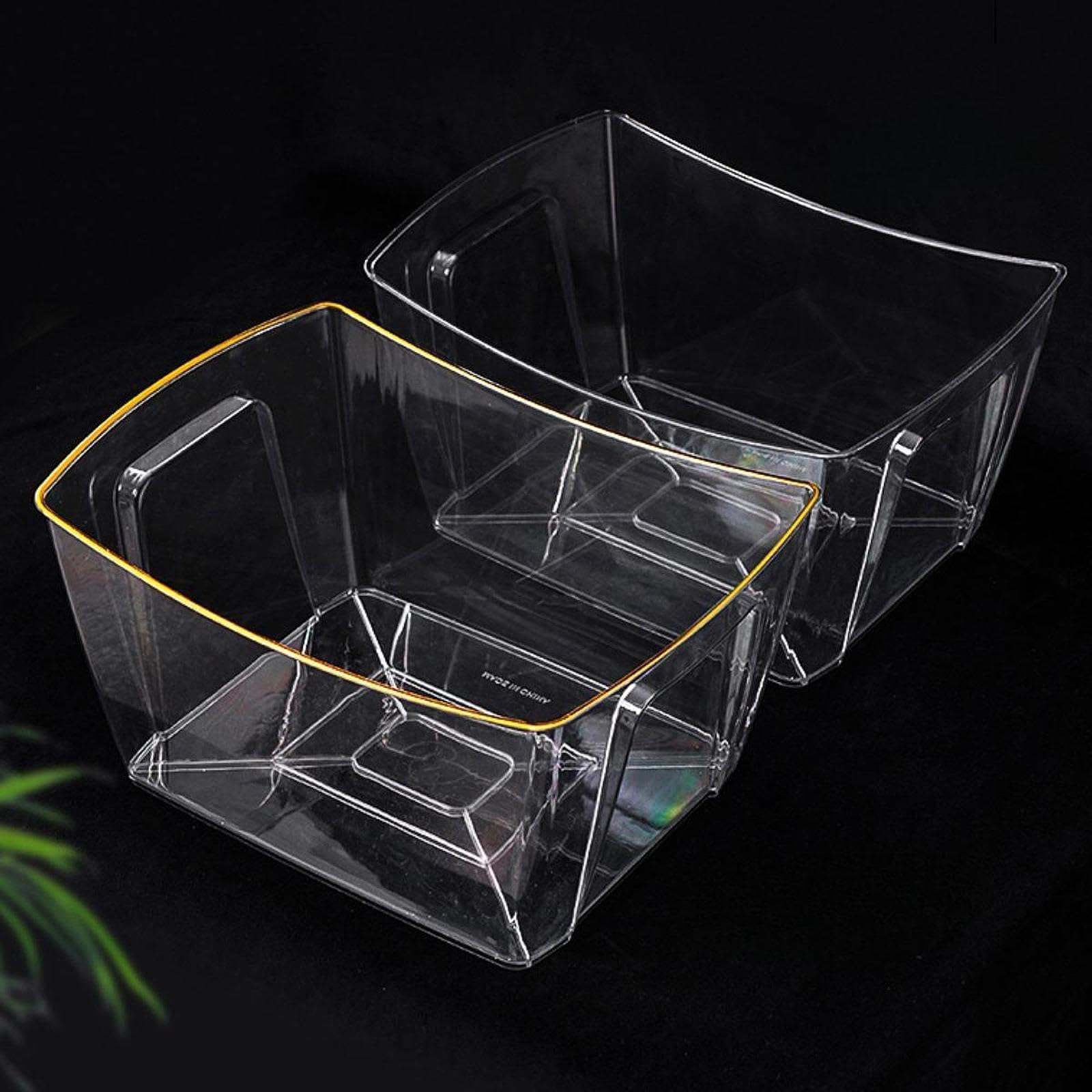 Seau à Glace pour Les Fêtes, Seau à Champagne, Seau à Glaçons Baignoire de Rangement Transparent Légère avec Baignoire à Bière à Poignée pour Les Boissons à La Bière Au Champagne, Côté Or 18l