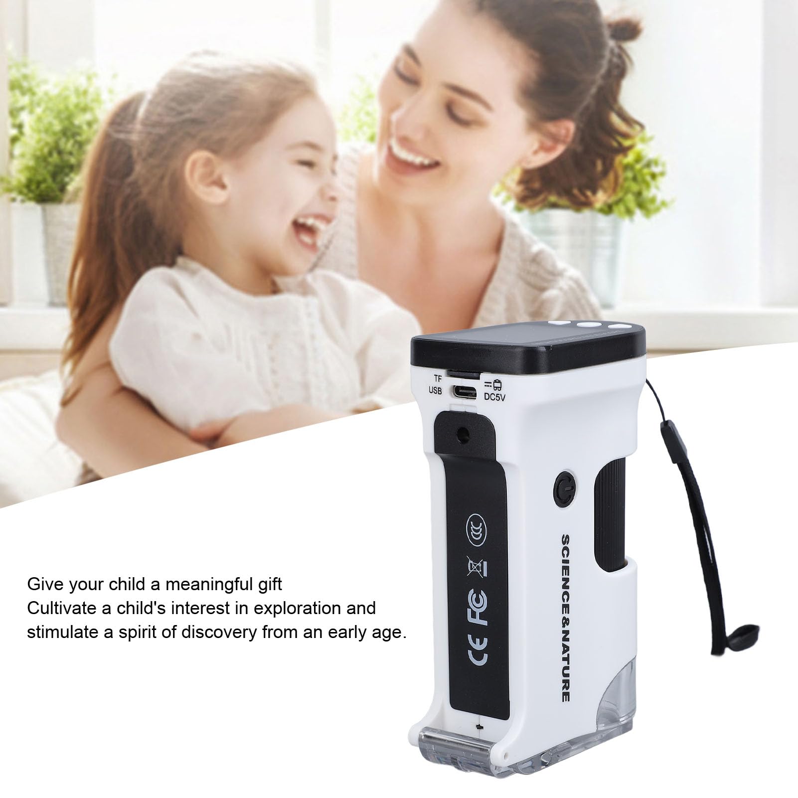 Hidyliu Microscopio Digital Portátil de Alta Definición con Aumento de 800X para Niños, Laboratorio de Ciencias, Educación, 2,0 Pulgadas