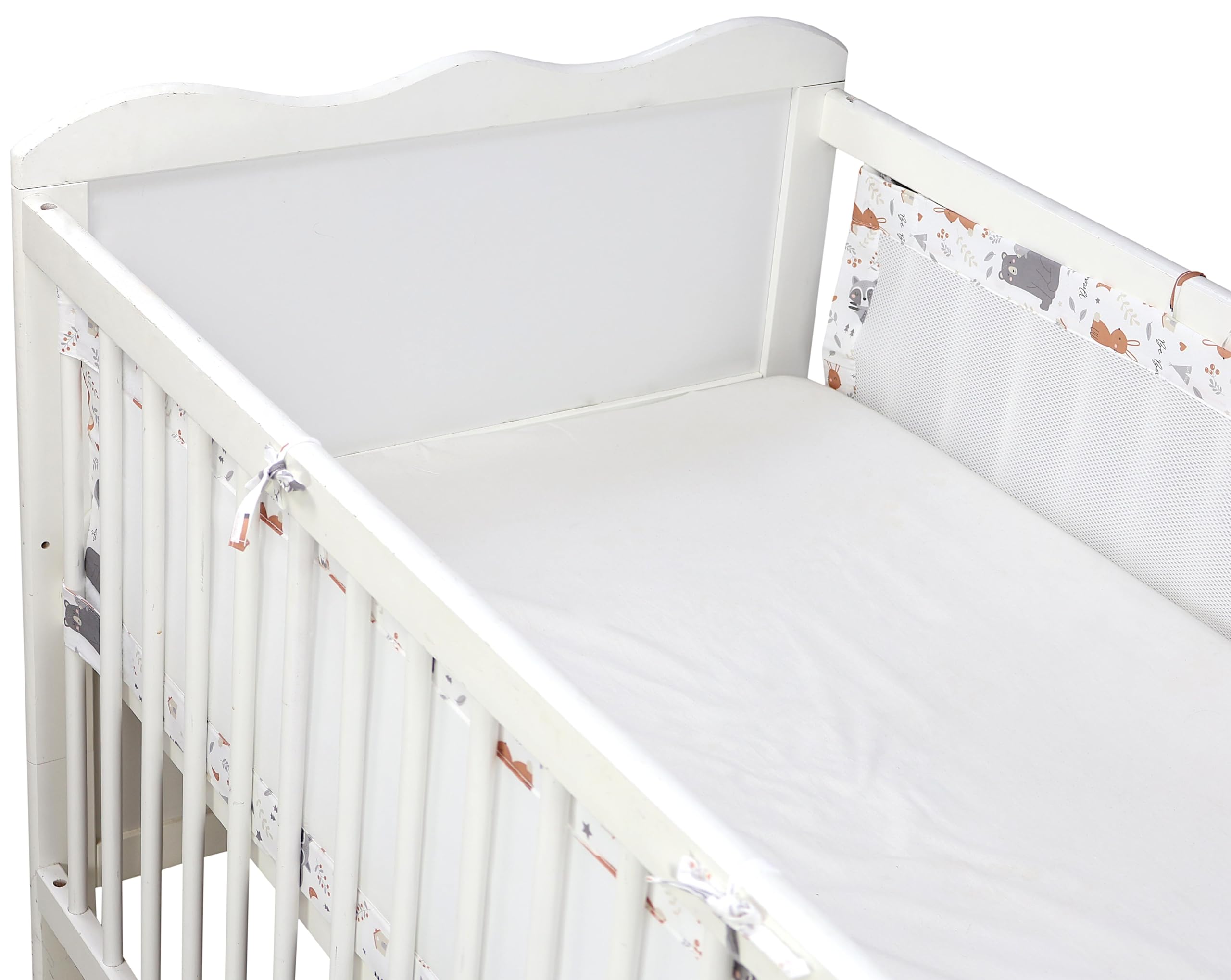 TupTam Bettumrandung Babybett 3D Mesh Nestchen – Gitterstäbe Schutz Netz 2er, Farbe: Wilde Tiere, Größe: ca. 128 x 30 cm (für Babybett 140x70)