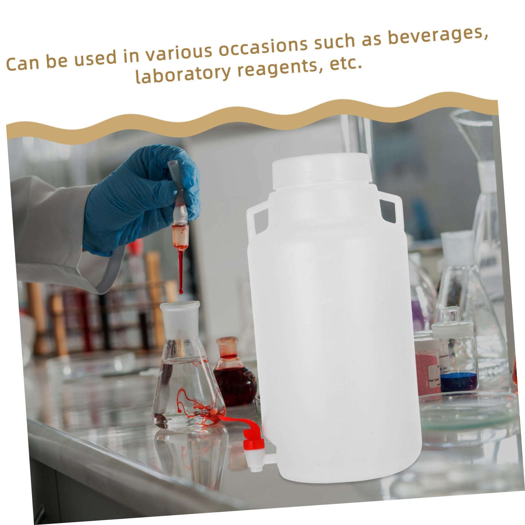 Botella de Laboratorio con Grifo Plástico Envase Dispensador Seguro y Transparente para Reactivos Diseño Antileak para Almacenamiento Fiable