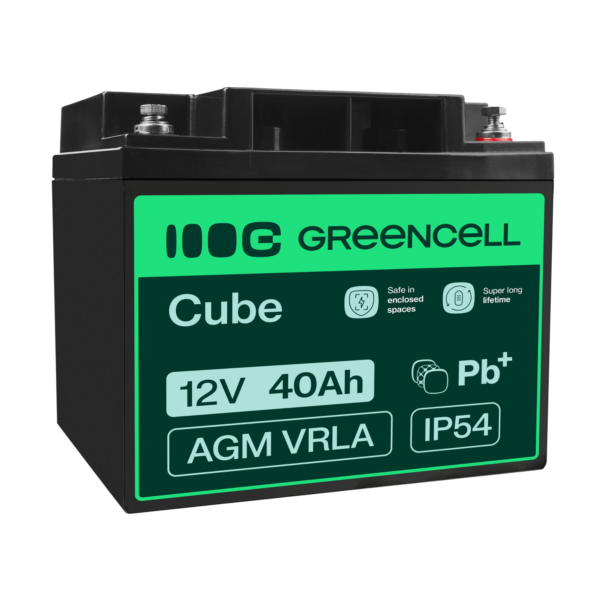 Green Cell Batterie AGM VRLA 12V 40Ah - Batterie Plomb-​Acide de Remplacement pour systèmes UPS, Alimentation de Secours et Applications à Cycles fréquents (Batterie Gel)