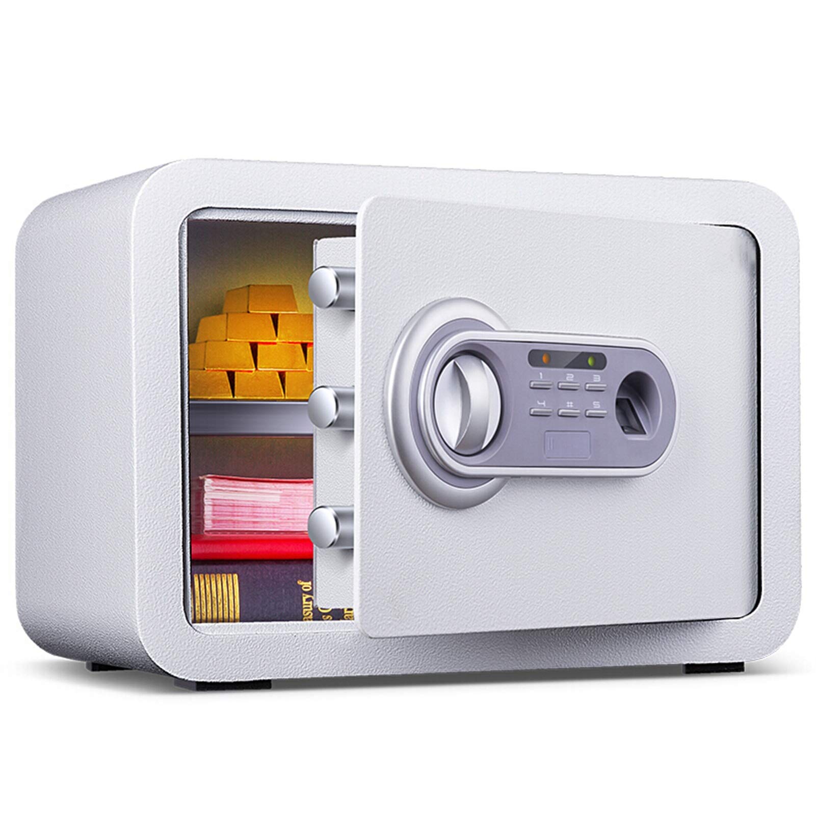 Coffre-fort numérique en acier pour la maison, le bureau, l'armoire, pour bijoux, argent, objets de valeur, blanc-A