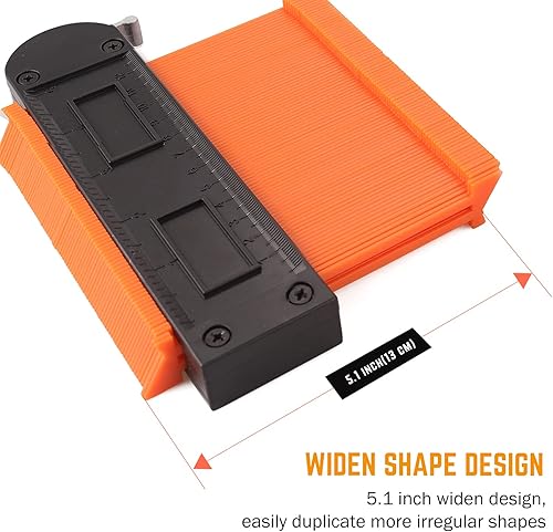 Miniatura 4 de Herramienta de calibre de contorno de 10 y 5 pulgadas, herramienta de perfil de forma de súper calibre, duplicadora de contornos para medir