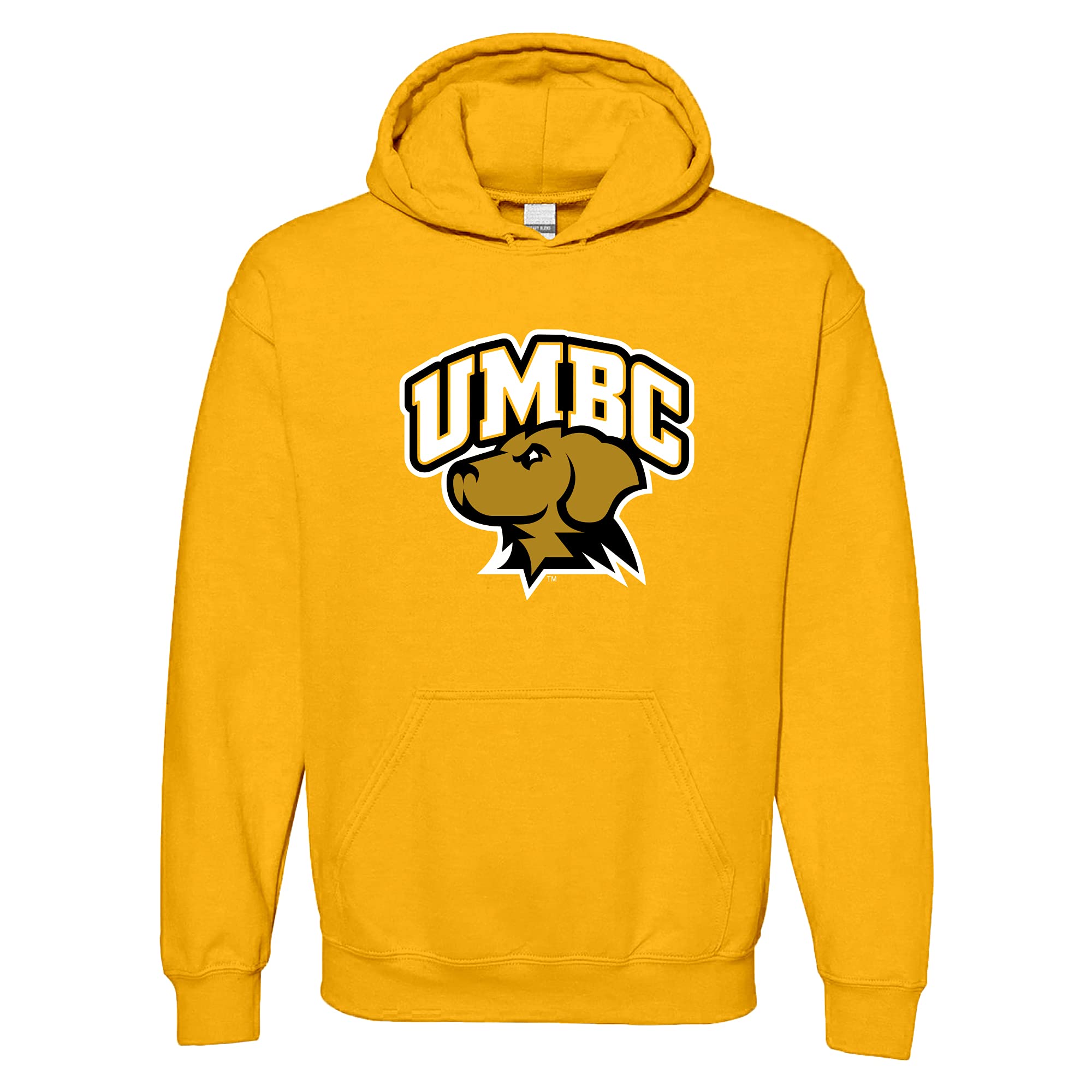 NCAA Officially Licensed College - University Team Color Arch Logo Hoodie, Umbc Retrievers Gold, Large โ image 1