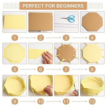 Basket Weaving Kit FREEBLOSS 12 Set 6 Colors Basket Making Kit For Beginners Creative Woven Bowl Raffia Basket Arts And Crafts Projects With Video Tutorial Easter Basket Activities For Easter Eggs Cardboard