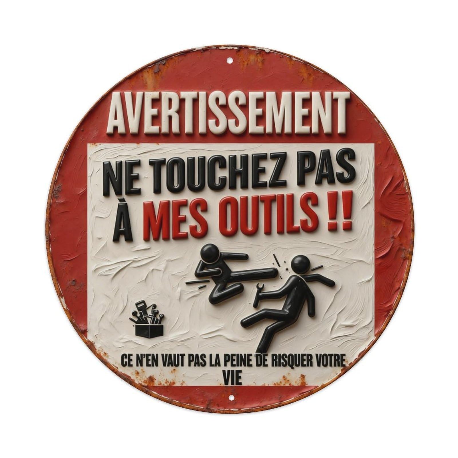 Zlatcbu Vintage Warning Do Not Touch My Tools Metal Tin Sign Retro Wall Art Poster, Decor For Home Living Room Bar Cafe Garage, 8X8 Inch