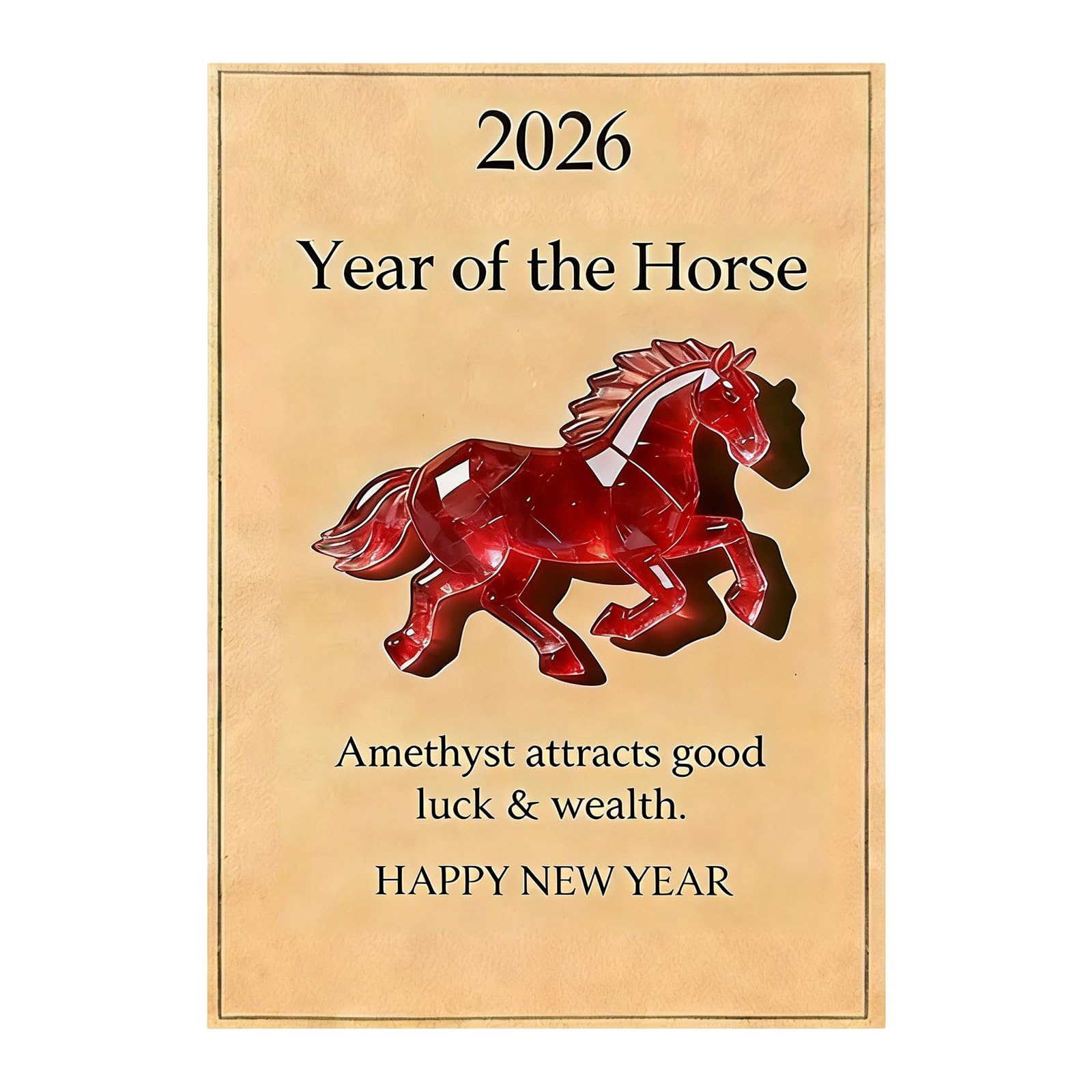 Piceioep Affirmation Card Set, Acrylic Horse Charm for Birthday Wedding and Chinese New Year Celebrations Birthday Party Deck Horse