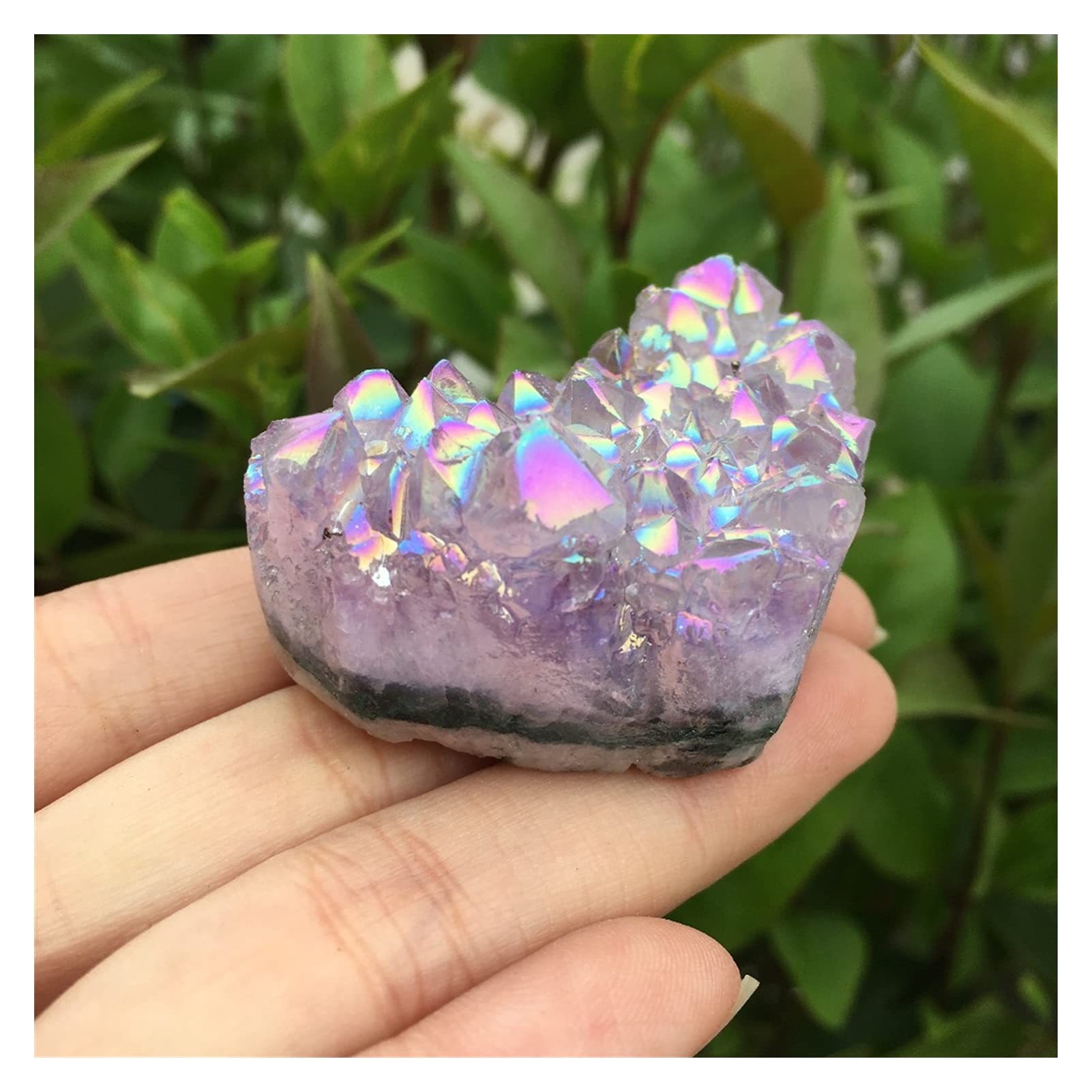 1 Uds geoda de Amatista en Forma de corazón Cristales de Cristal Piedras Titanio Arco Iris Aura Amatista racimo Ángel Aura Cuarzo decoración del hogar Manualidades Inicio Colecciones