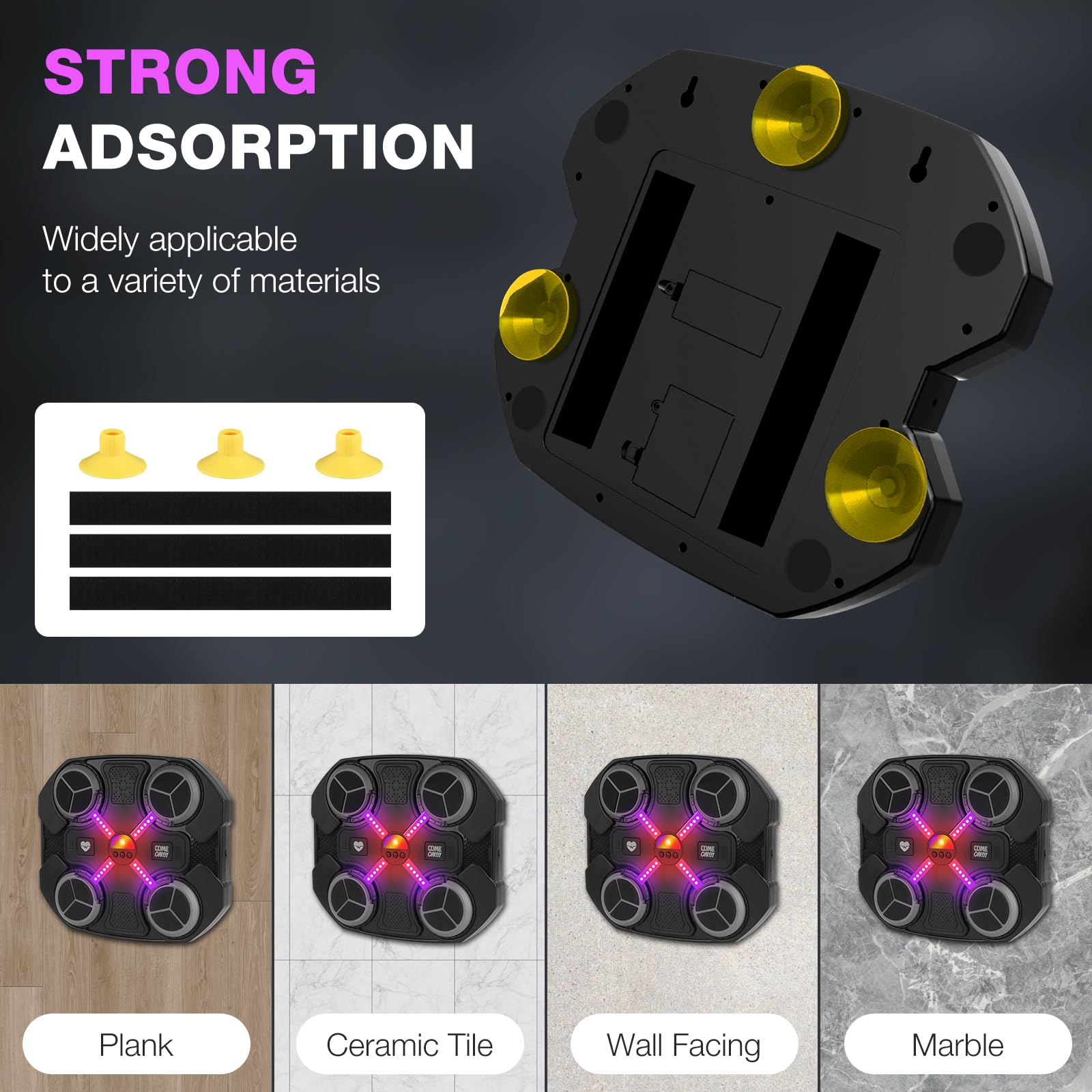 Mineup Music Boxing Machine Bluetooth LED, inteligentna maszyna bokserska do montażu na ścianie, 3 tryby treningu, z rękawicami