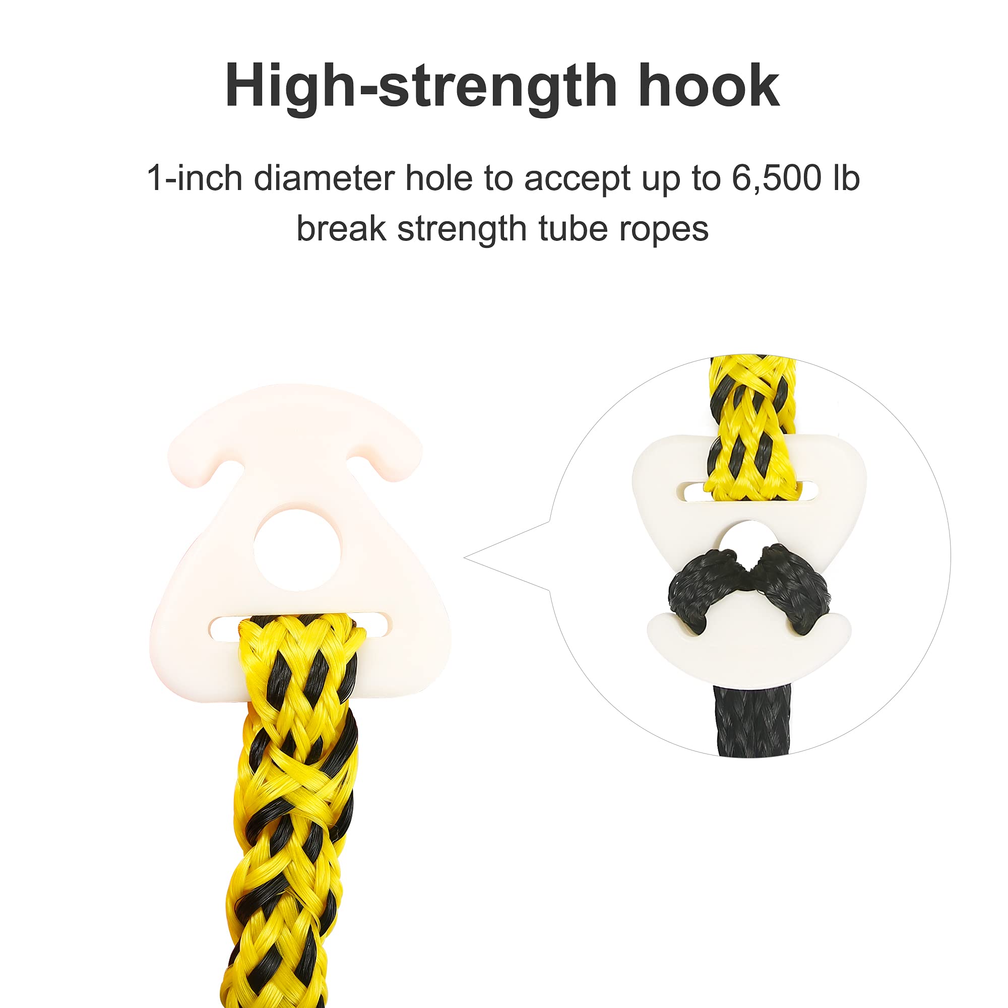 2 unidades de conector rápido de cuerda remolcable para tubería (amarillo/negro)