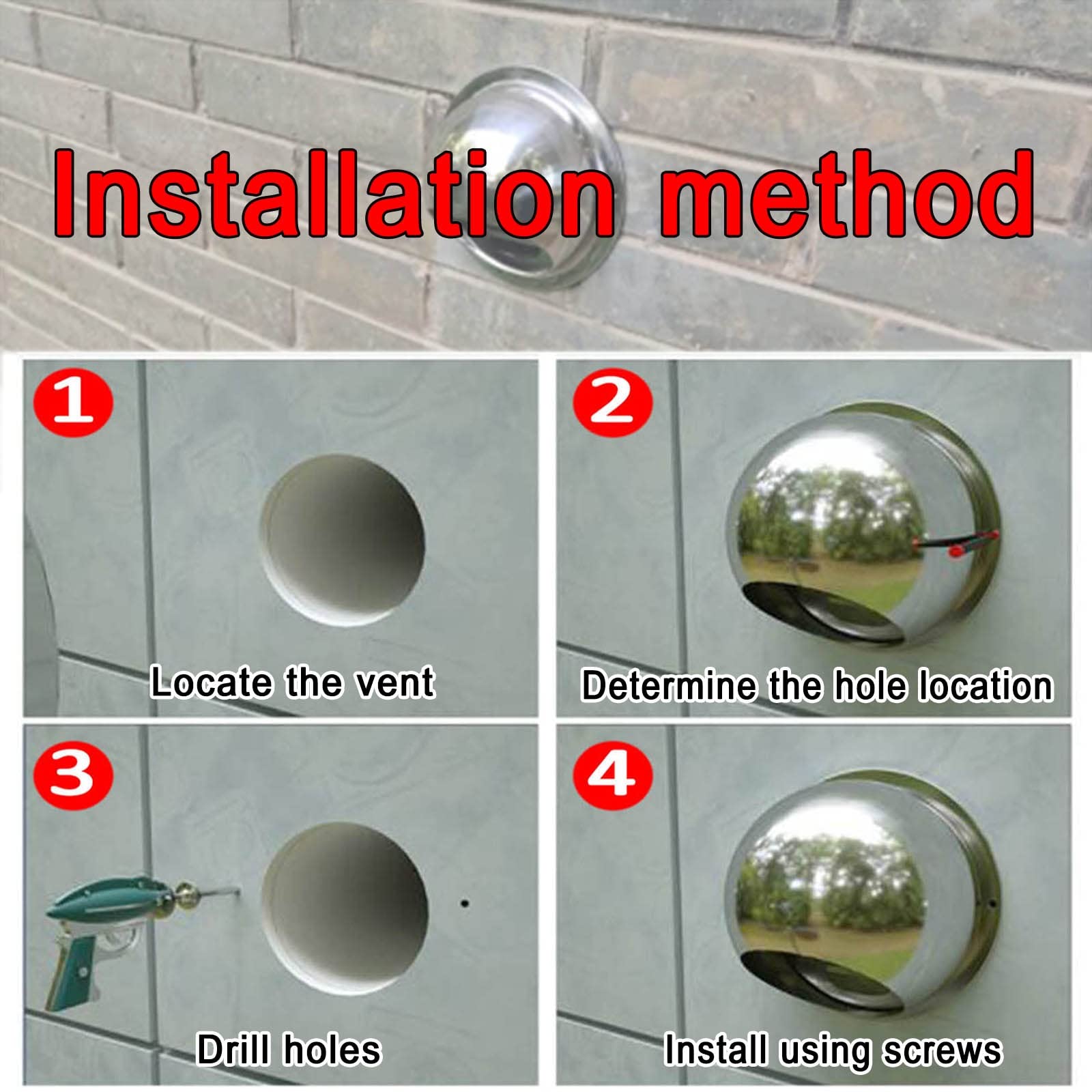 Grille Ventilation Hotte En INOX, Grille D'Aération Ronde Grille Ventilation Hotte Avec Maille De Protection, Prévention Des Blocages, Mural Bouches D'aération Pour Cuisine, Salle De Bain ( Color : Si