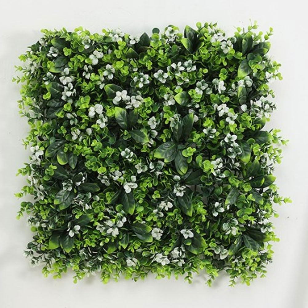 Plantas artificiales en paneles de 50x50cm con cobertura plástica resistente al clima