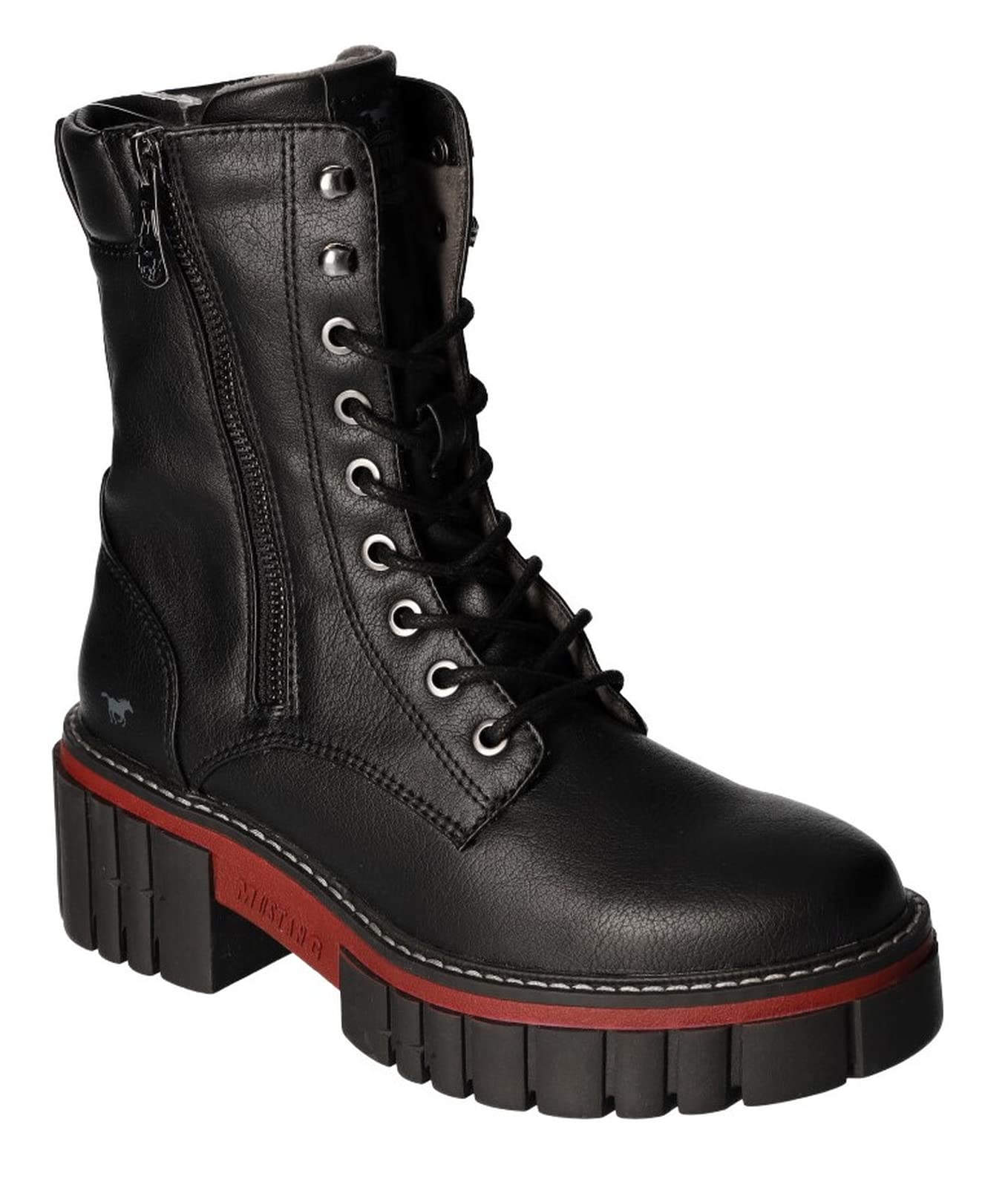 Mustang Stiefelette Biker Plateau Schwarz Größe 37 EU
