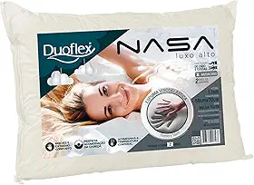 Travesseiro Nasa, Luxo Alto, Bege, 50x70 cm, Duoflex