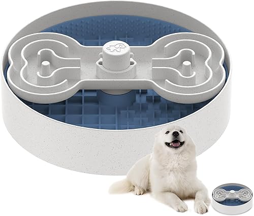 Cuenco para perros, azul, área de lamer de 9.8 pulgadas, sin BPA, antideslizante, reduce la ansiedad, se adapta a múltiples tipos de alimentos