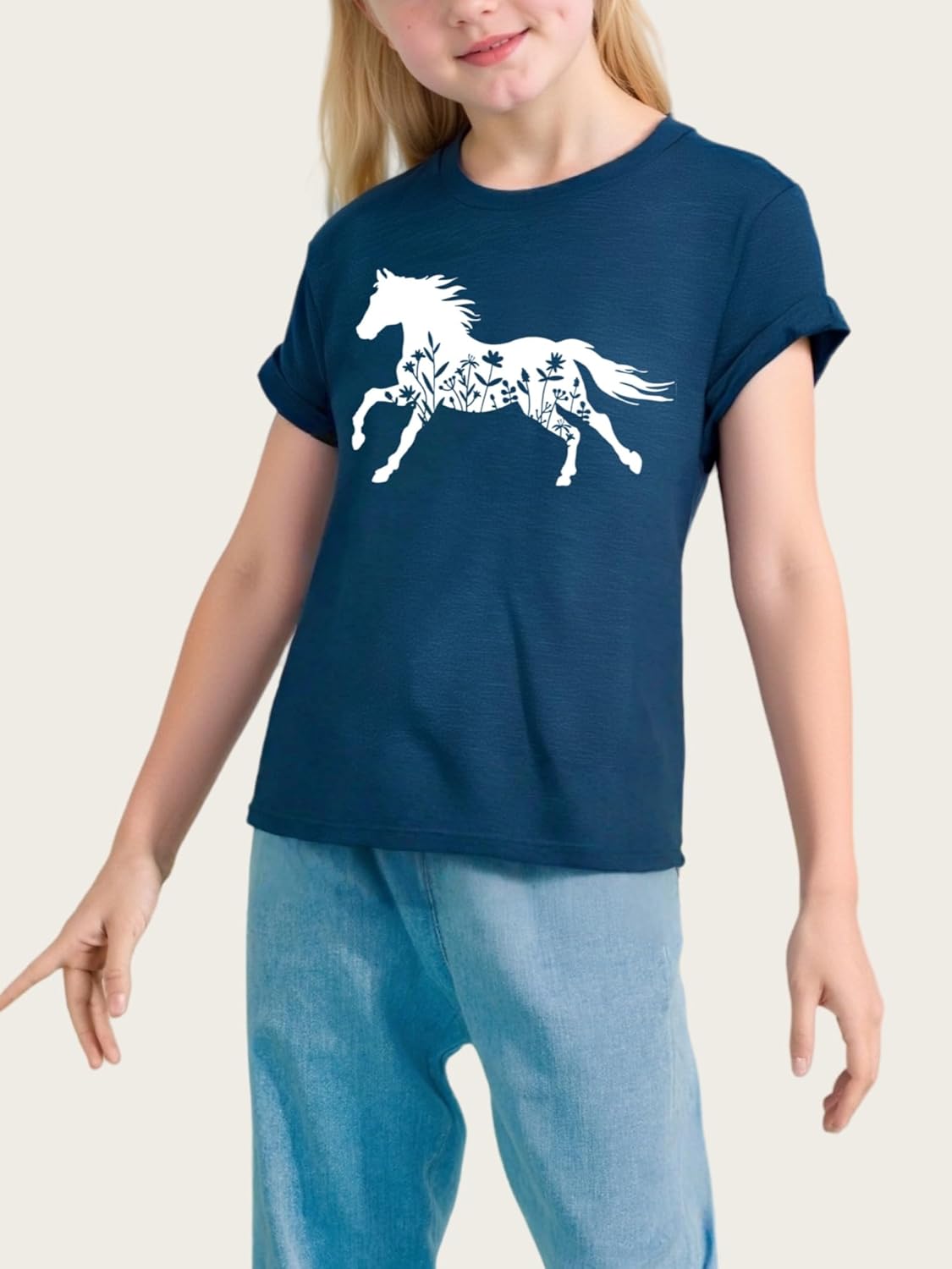 Horse Shirt for Girls Western Shirt Cowgirl Tshirts Horse Riding Tee Animal Lover Gift Graphic Tees Tops - Image 2