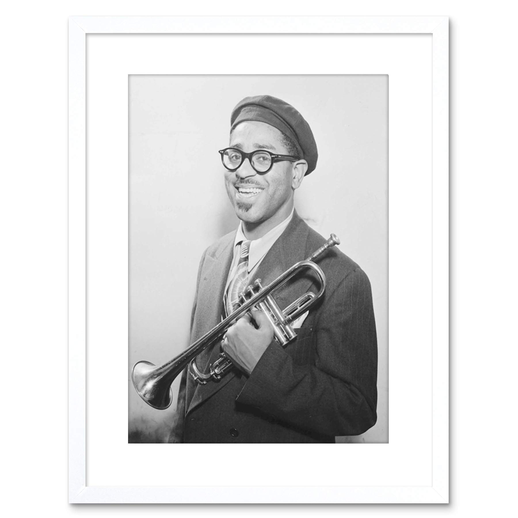 Wee Blue Coo MUSIC VINTAGE PHOTO PORTRAIT JAZZ LEGEND DIZZIE GILLESPIE FRAMED PRINT F97X7615