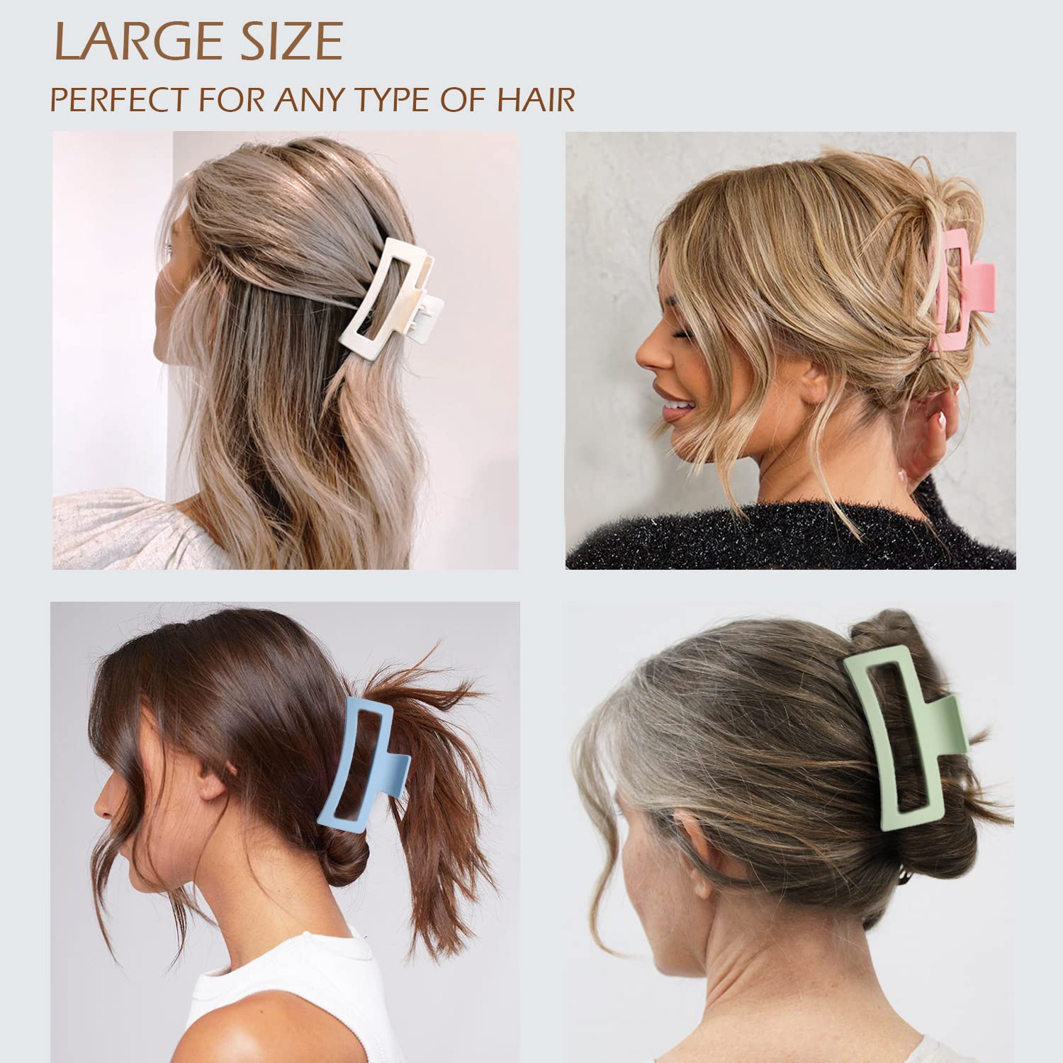 Amazon.com: Large Hair Claw Clips 12 Pack, Flower Hair Clips 