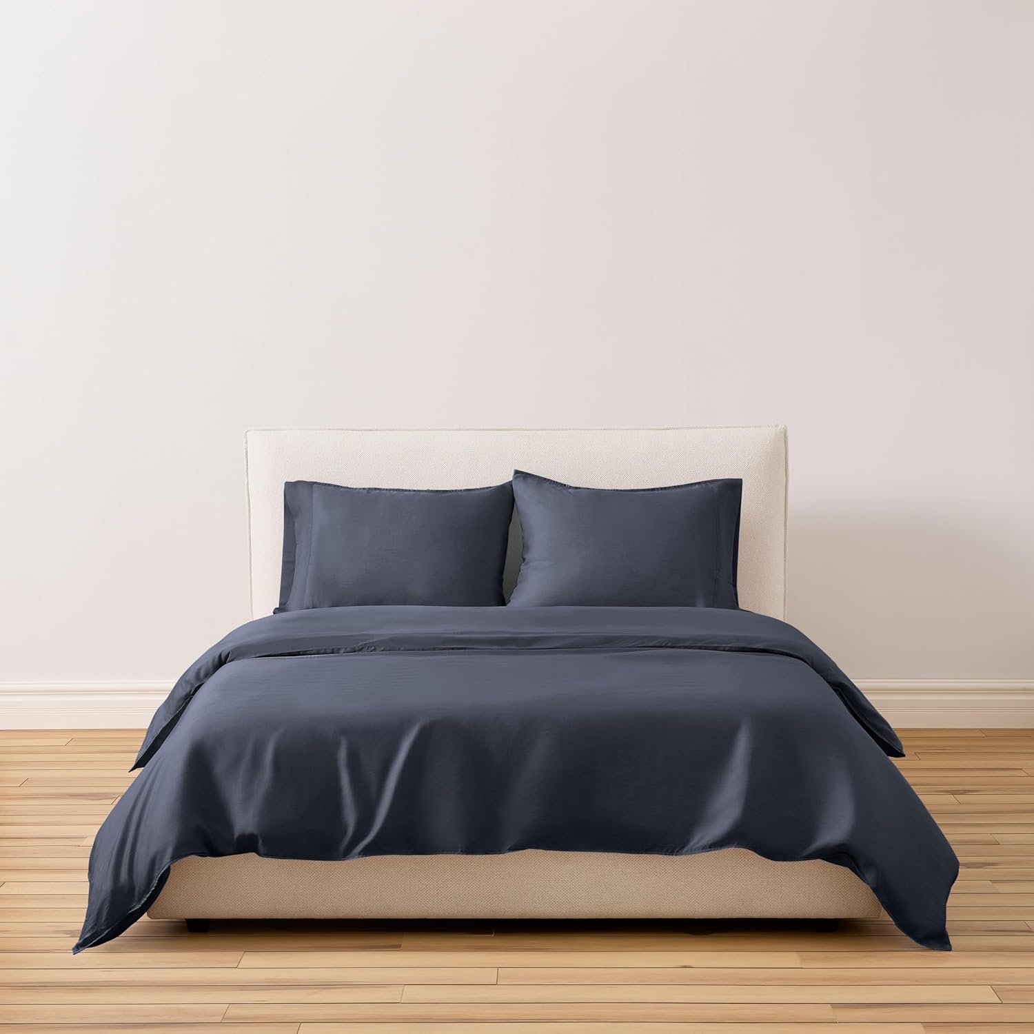 Buffy Eucalyptus Lyocell Duvet Cover with Corner Ties, Naturally-Dyed (Shadow, Full/Queen)