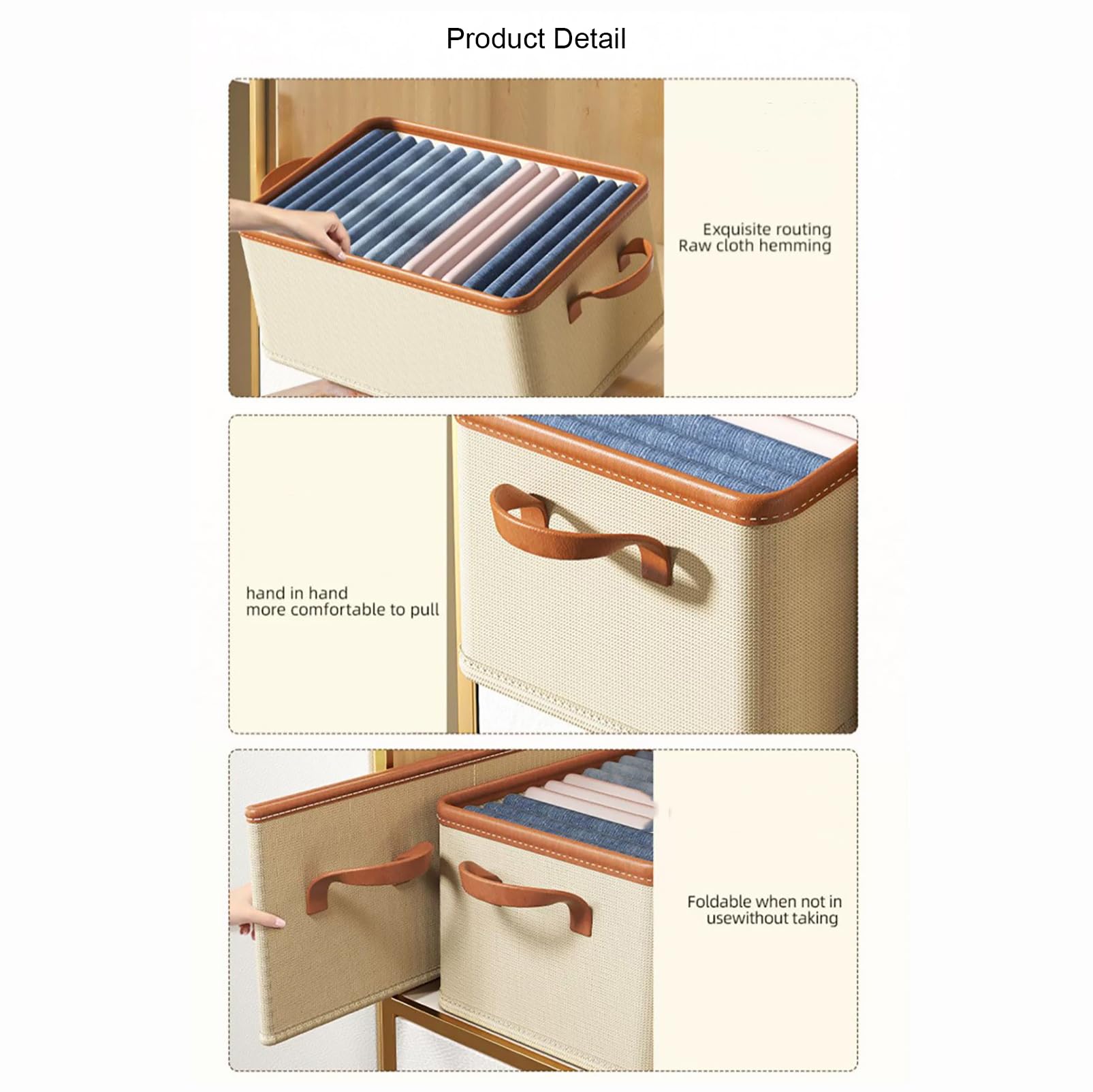 Organizador de Cajones para Ropa, Caja de Almacenamiento de Tela, Cubos Divisores de Armario Plegables para Calcetines, Ropa Interior, Corbatas, Bufandas, Camisas, 4 Uds