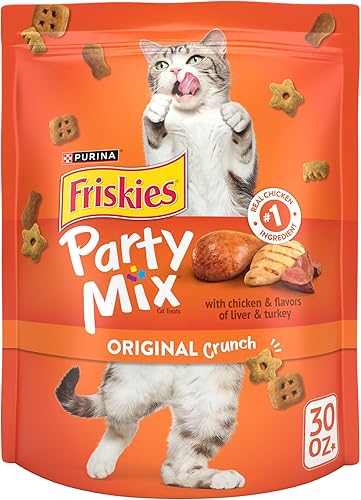 Purina Friskies - Golosinas para gatos, Party Mix Original Crunch - Bolsa de 30 onzas
