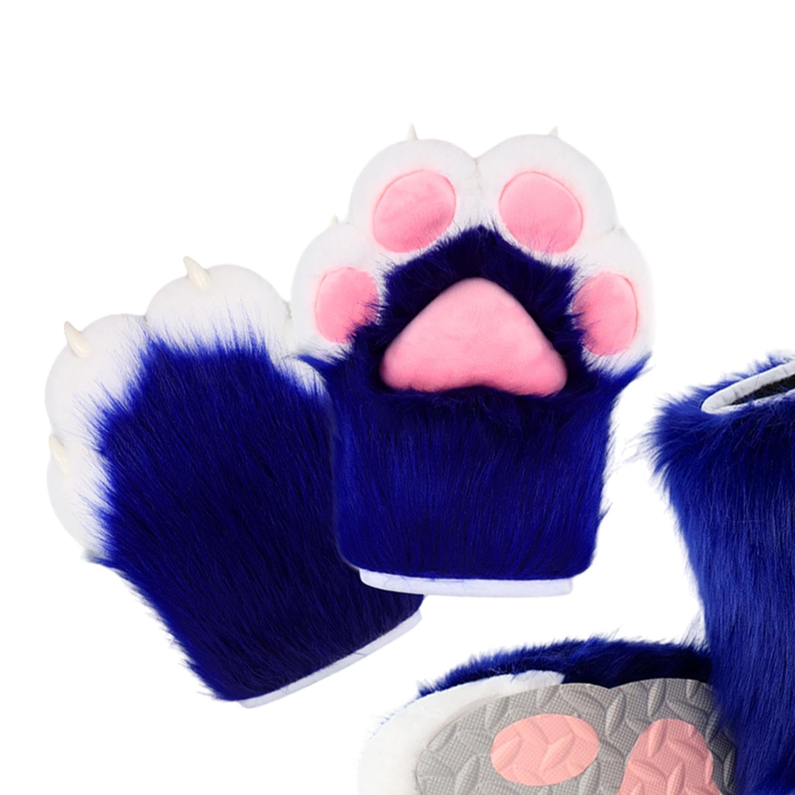 UGPLM Cosplay Animal Paws Fursuit for Women Gloves for Holiday Role Playing Masquerade: Dark Blue