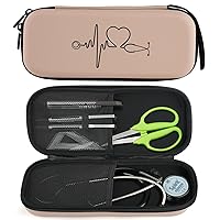 Vista 6 de Funda para estetoscopio 3M Littmann Classic III, bolsa para estetoscopio para ligero II S.E, cardiología IV, espacio adicional para accesorios