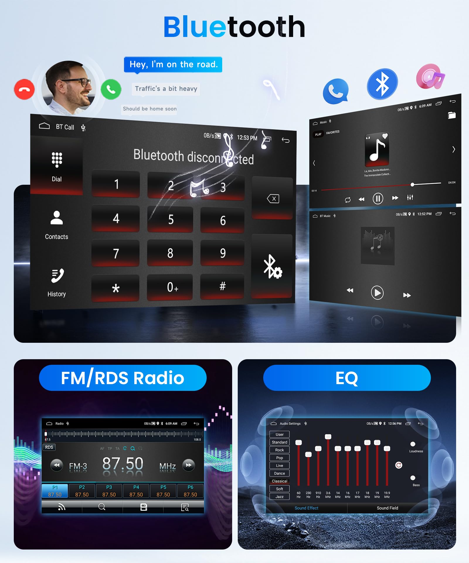2G+64G Autoradio Android per FIAT Punto 2010-2016, 6.2 Pollici Schermo Tactile Stereo FIAT Punto Evo con Carplay Senza Fili Android Auto Navi GPS WiFi Mirror Link Bluetooth FM/RDS/EQ SWC Retrocamera