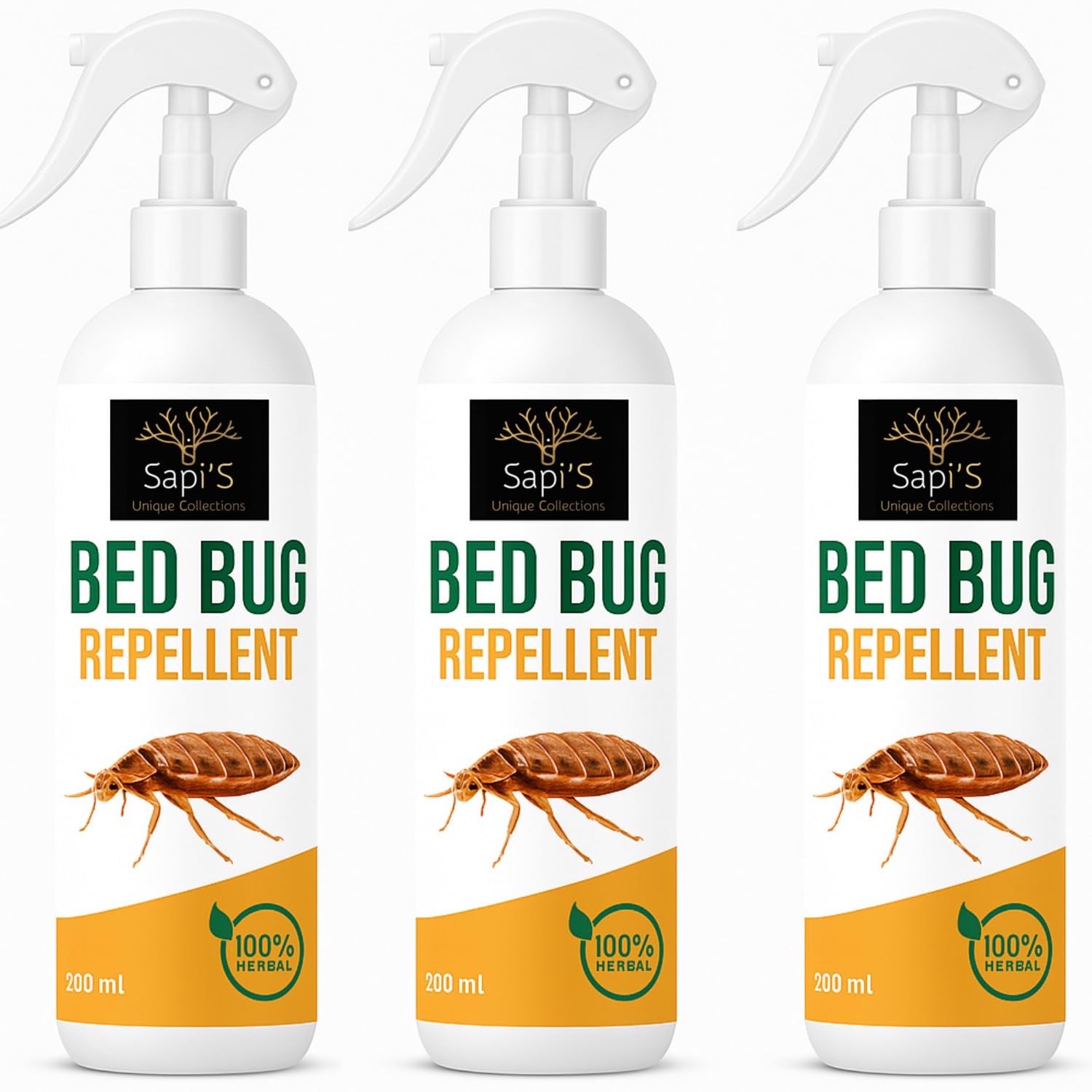 Sapi’s Crafterina Bed Bug Repellent Spray 200ml (Pack of 1 & 4) | Herbal Pest Control Solution | Fast Acting Bed Bug Killer | Safe for Mattress, Furniture & Home Use | Long Lasting Protection, Non-Toxic Formula (Pack of 3)-image-17