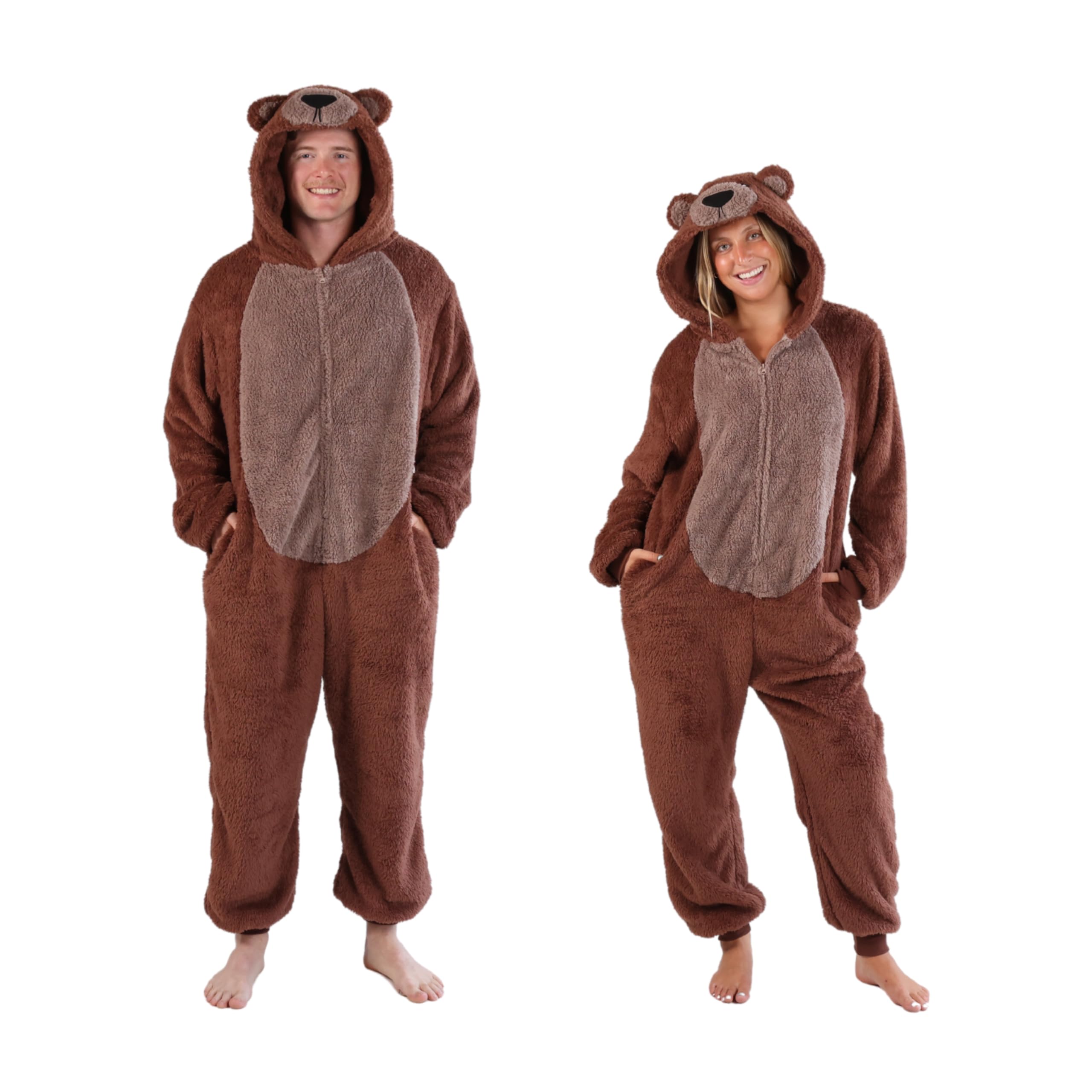 Funziez! Slim Fit Adult Onesie - Animal Costume - Plush Unisex Halloween One Piece Cospla…