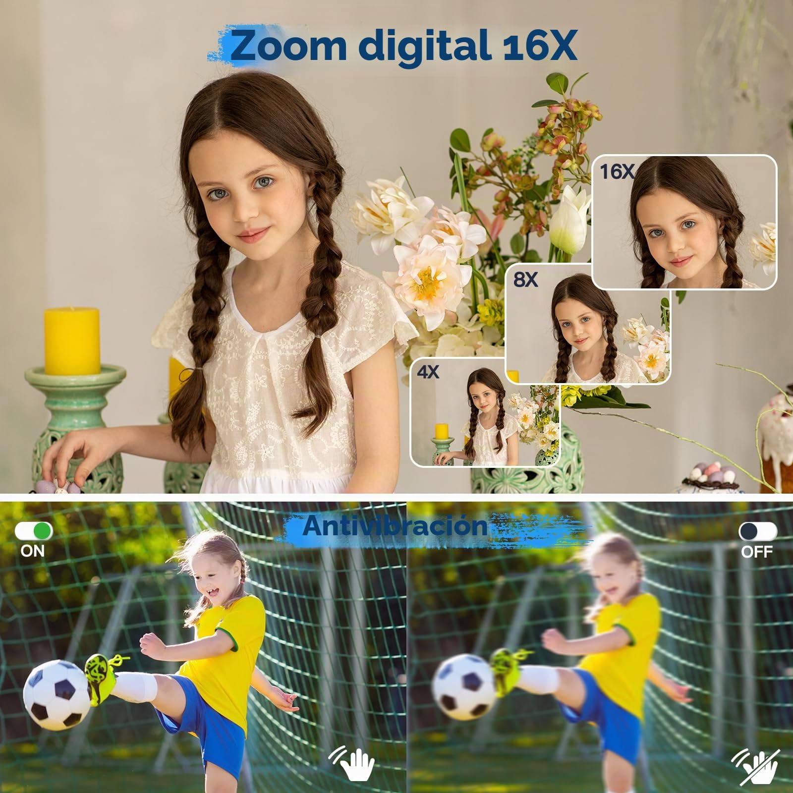 Cámara digital 1080P 44MP cámara de fotos con tarjeta de 32G 16X zoom digital cámara digital con batería portátil sencilla cámara digital para niños, estudiantes, adolescentes, principiantes, ancianos