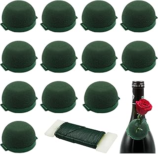 12Pcs Floral Foam, Green Round Mini Flower Foam Holder Flower Arrangements Supplies Florist Form Blocks for Wedding Party Decorations, Wine Bottle Decor, Fresh Flower