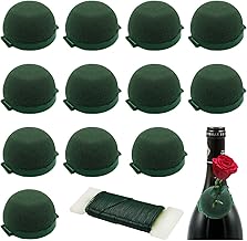12Pcs Floral Foam, Green Round Mini Flower Foam Holder Flower Arrangements Supplies Florist Form Blocks for Wedding Party Decorations, Wine Bottle Decor, Fresh Flower