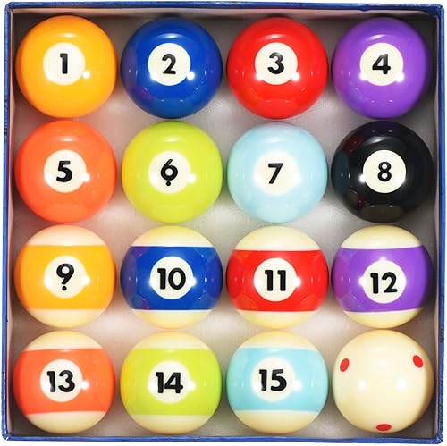 PATIKIL Juego de bolas de billar, 2-14 pulgadas, tamaño reglamentario, 16 bolas de billar profesionales, bolas de mesa de billar para reemplazo