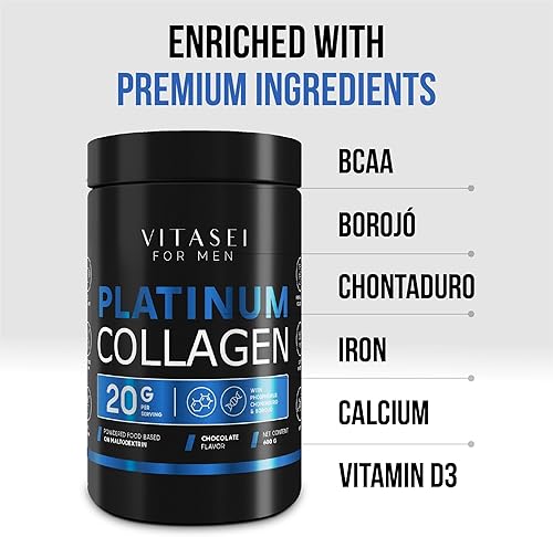 Miniatura 2 de Polvo de colágeno hidrolizado para hombres, enriquecido con BCAA con borojo y chontaduro, suplemento de proteína en polvo para entrenamientos