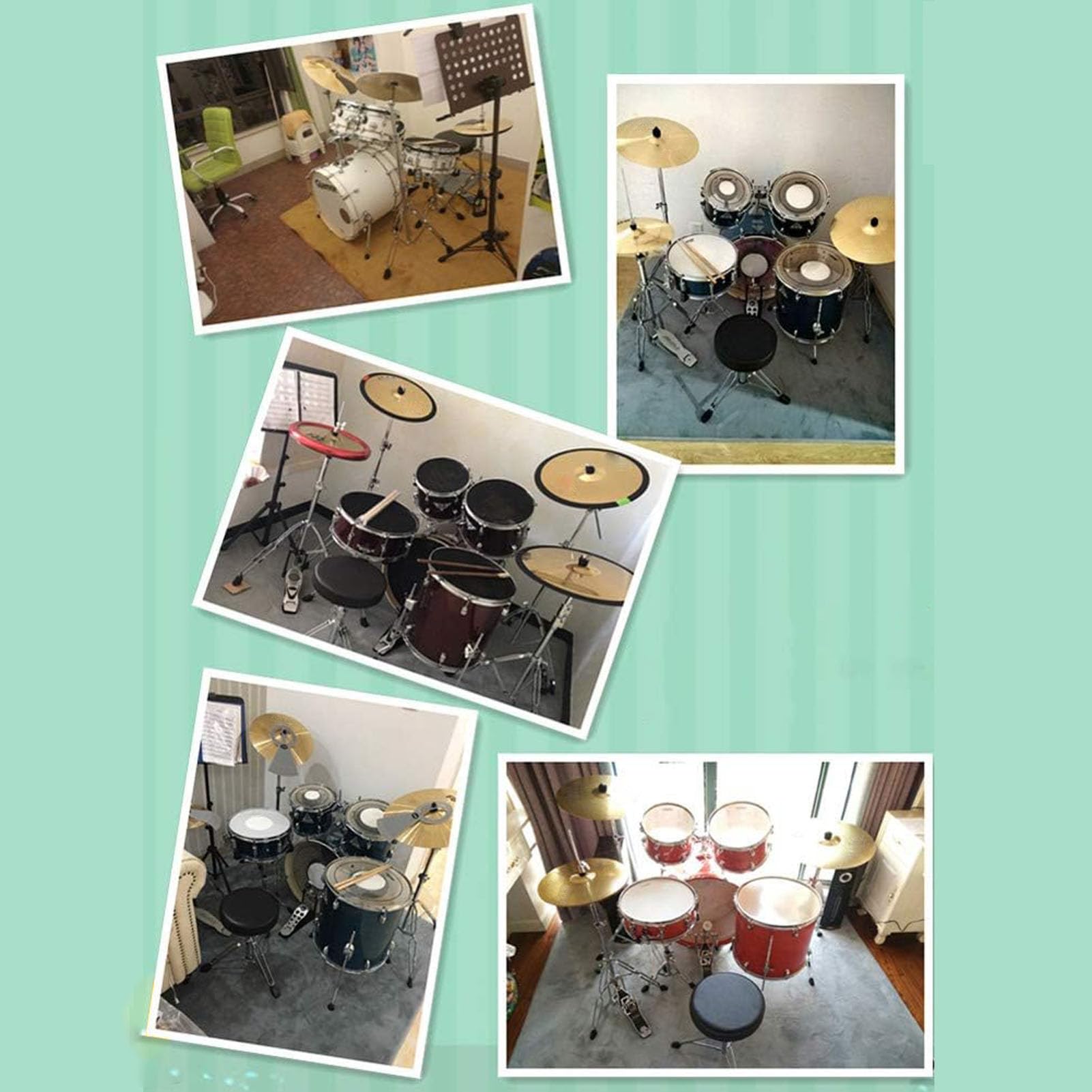 Tappetino Insonorizzato Batteria, Antiscivolo Tappeto per Batteria, Carpet Drum Mat, Tappeto per Batteria e Strumenti a Percussione, Tappeto Batteria Elettronica 120x80cm/47.24x31.5inch
