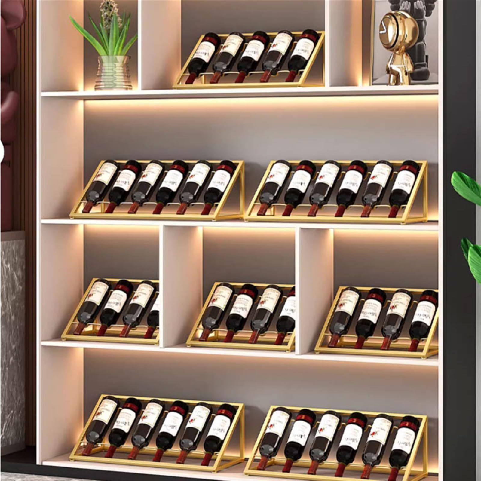 Botellero Enfriador de Vino for Bodega, Estante de exhibición for vinos, Estante for Vino Tinto, Estante Inclinado for el hogar, Adornos for estantes de Vino Portabotellas de Vino